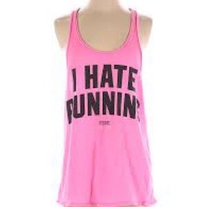 Pink VS I hate Running Tank Top